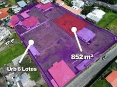 Plano de la urbanización de seis lotes